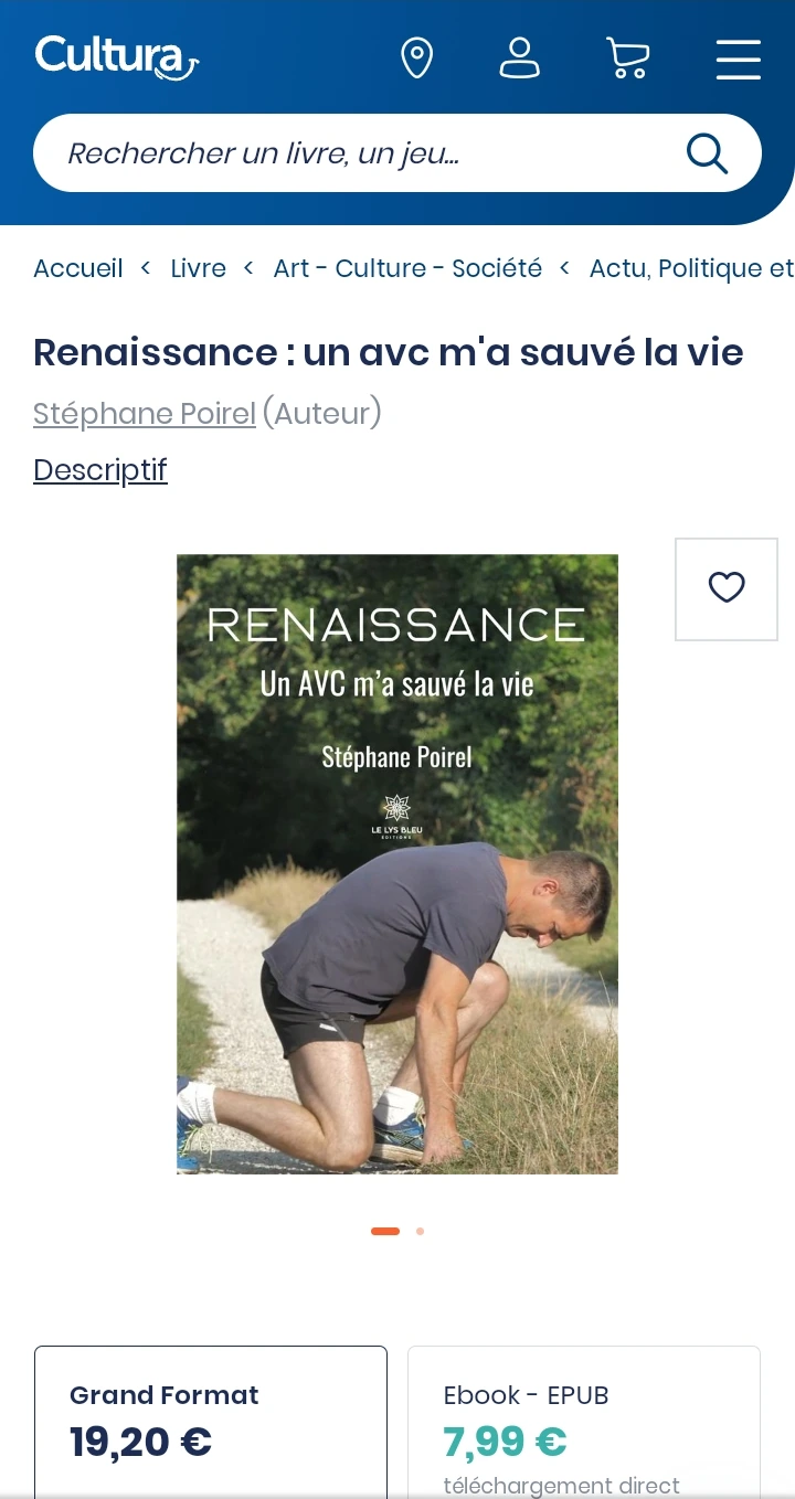 Renaissance – Un AVC m’a sauvé la vie – Disponible chez Cultura